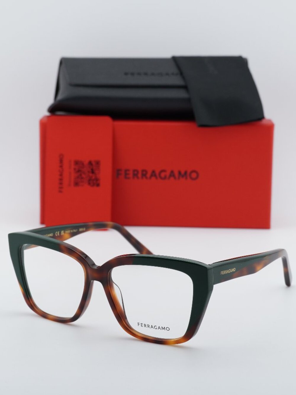 Salvatore Ferragamo SF2939N 220 Cat Eye Eyeglasses 54mm – Havana/Dark Green